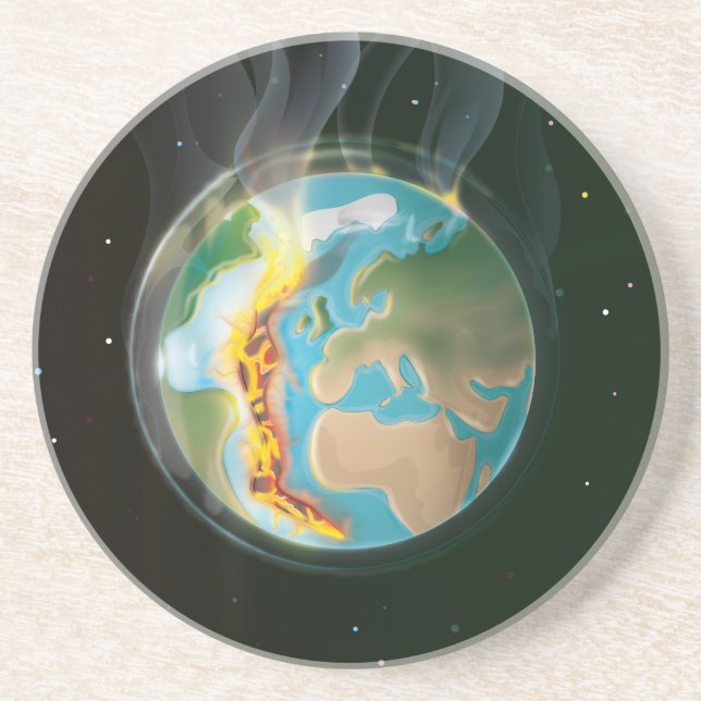 Burning Earth Drink Coaster (Front)