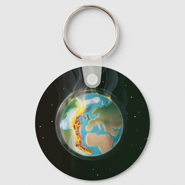 Burning Earth Keychain (Front)
