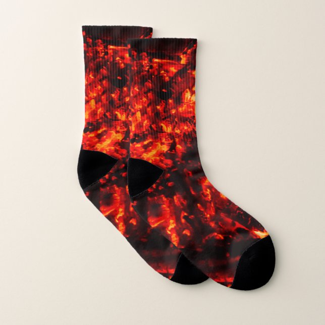 Burning Embers Awesome Fire Photo Socks (Pair)