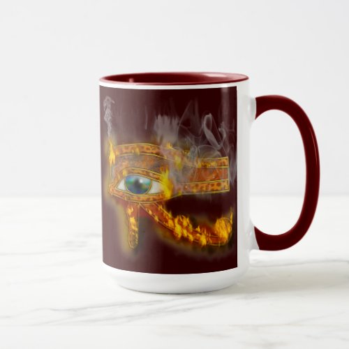 Burning Eye of Horus Ancient Egyptian Art Mug