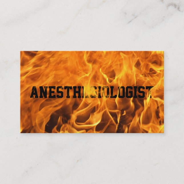 Burning Fire Anesthesiologist Business Card (Front)