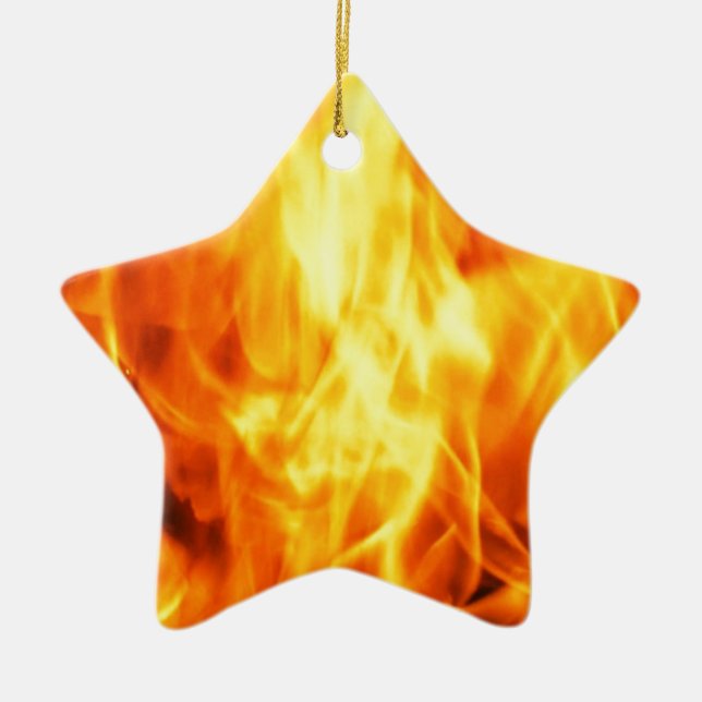 Burning Fire Ceramic Ornament (Front)