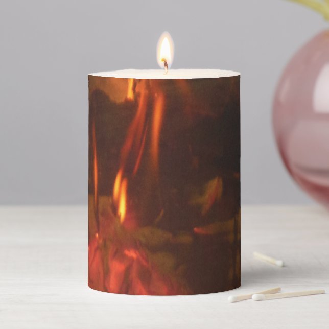 Burning Fire  Pillar Candle (In Situ)