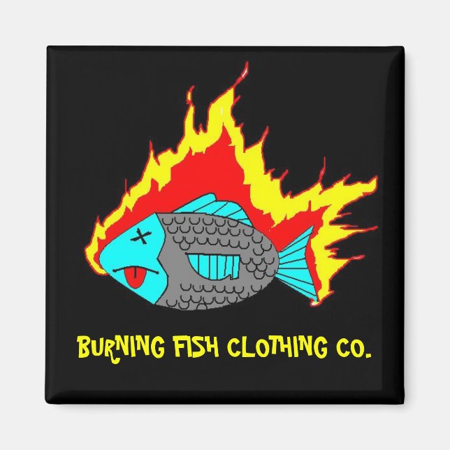 BURNING FISH LOGO MAGNET (Front)