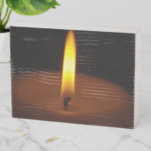 Burning Flame Wooden Box Sign
