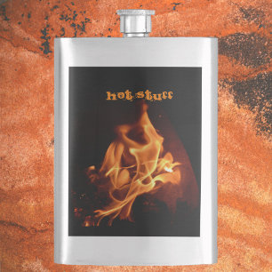 Burning Flames Photographic Fire customizable Flask