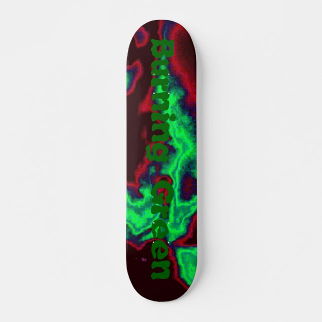 Burning Green Skateboard (Front)