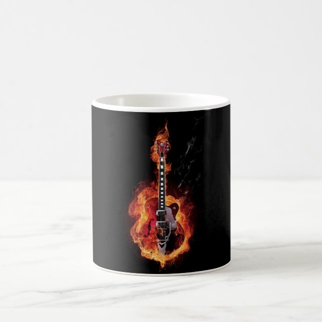 Burning Guitar Coffee Mug (Center)