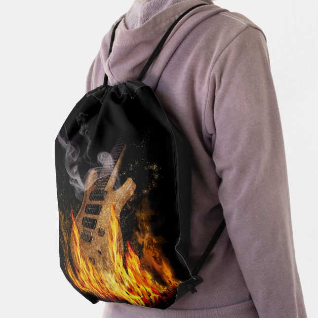 Burning Guitar Drawstring Bag (Insitu)