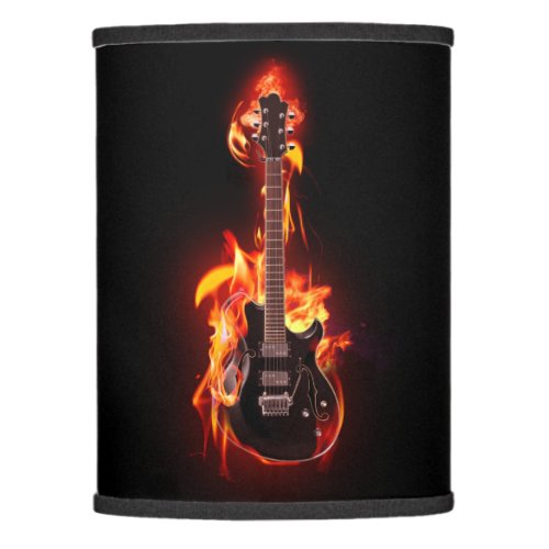 Burning Guitar Lamp Shade