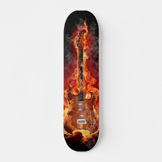 Burning Guitar Skateboard (Front)
