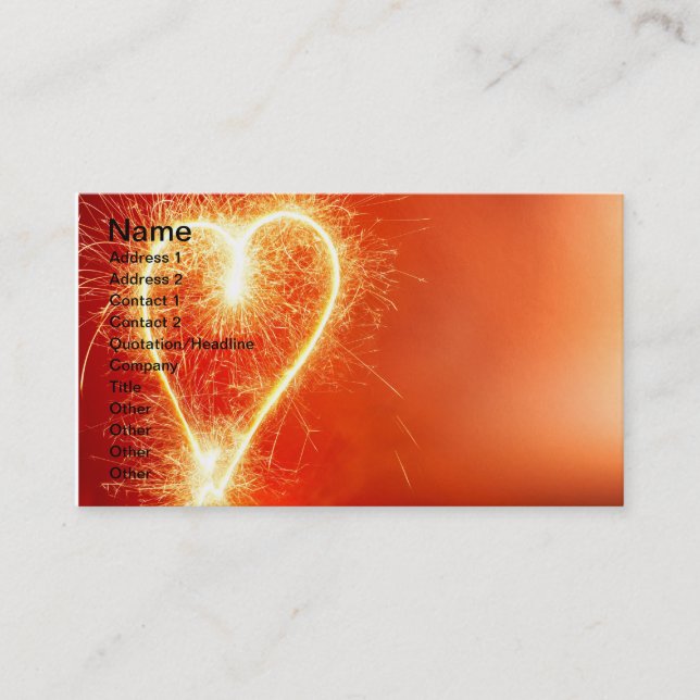 Burning heart business card (Front)