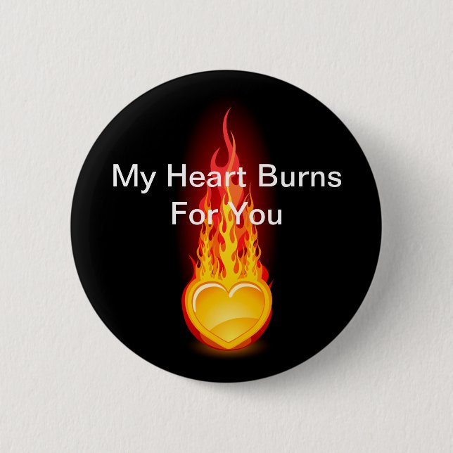 Burning Heart Button (Front)