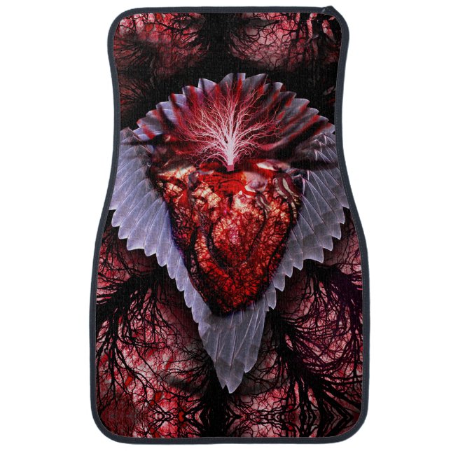 Burning Heart Car Floor Mat (Front)