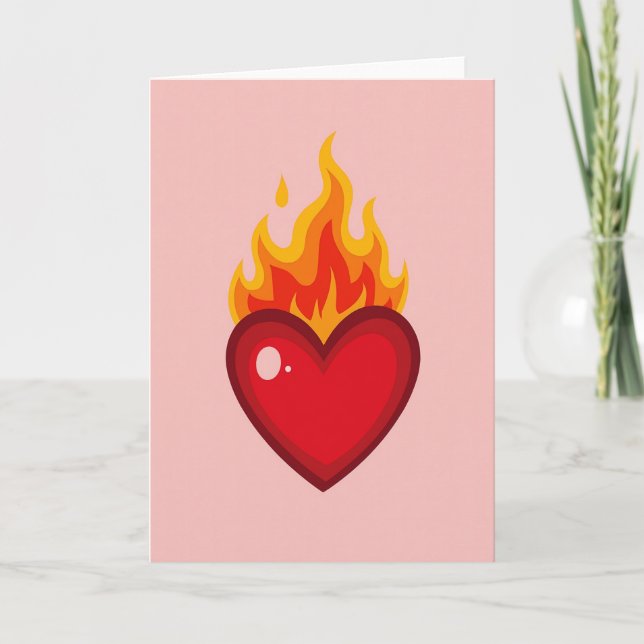 Burning Heart Love Card (Front)