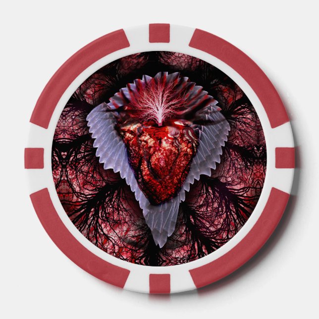 Burning Heart Poker Chips (Front)