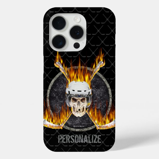 Burning Hockey Sticks iPhone case (Back)