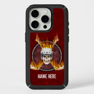 Burning Hockey Sticks iPhone 15 Pro Case