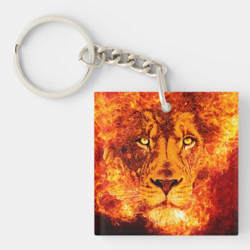 Burning Hot Lion of Judah Keychain