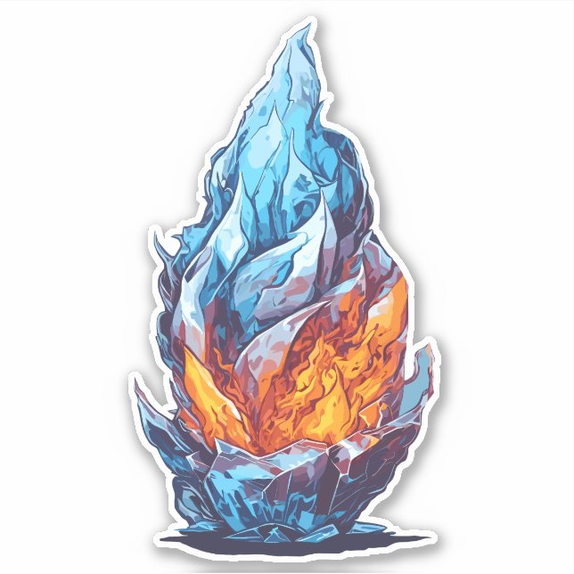 Burning Ice Sticker (Front)
