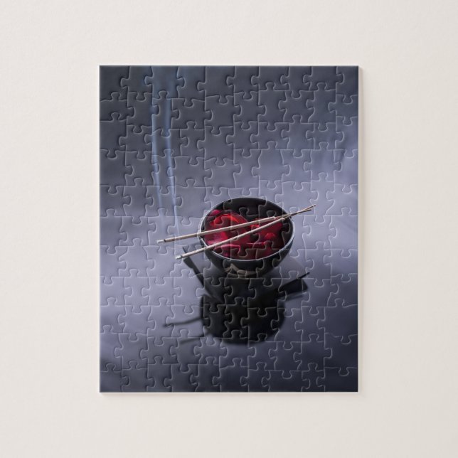 Burning incense on top of bowl of petals jigsaw puzzle (Vertical)