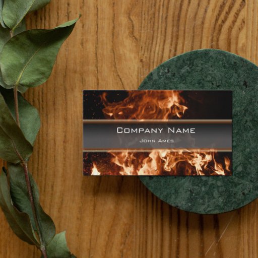 Customizable Burning Inferno Business Card