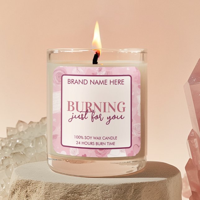 Burning Just For You Valentine's Day Candle Label (Creator Uploaded)