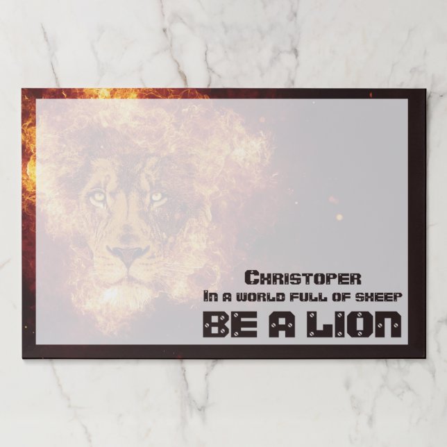 Burning Lion Inspirational Quote Paper Pad (Front)