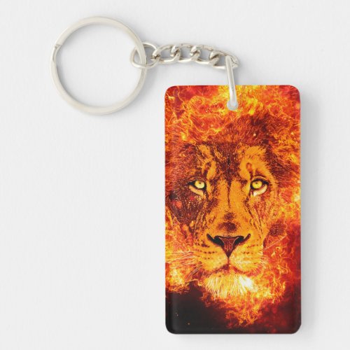 Burning Lion of Judah Keychain