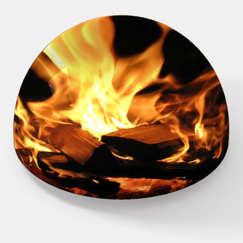 Burning Logs Flames and Embers Paperweight