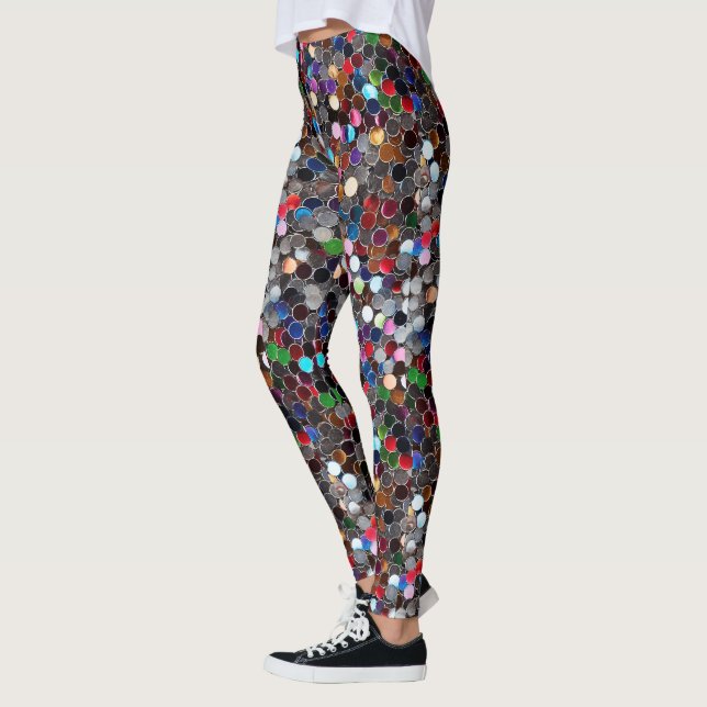 Burning Man multi color sequins Leggings (Left)