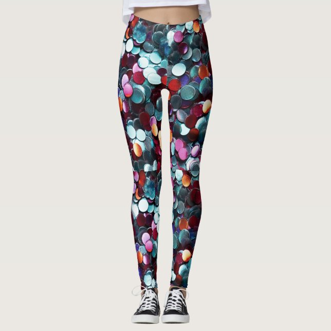 Burning Man Multicolor sequins Leggings (Front)