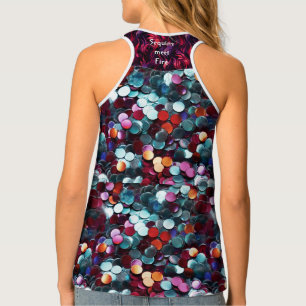 Burning Man Multicolor sequins Tank Top