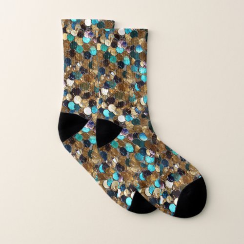 Burning Man silver metal  sequins Socks