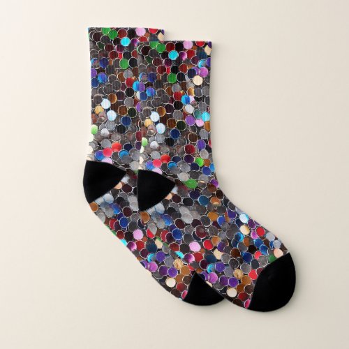 Burning Man silver metal  sequins Socks