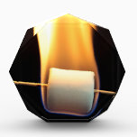 Burning Marshmallow Award<br><div class="desc">Marshmallow on a wood stick in fire.</div>