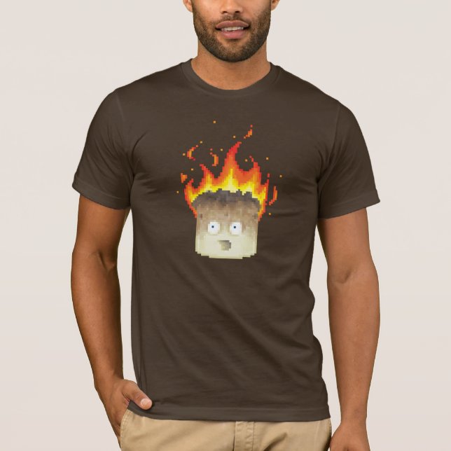Burning Marshmallow Pixel Art T-Shirt (Front)