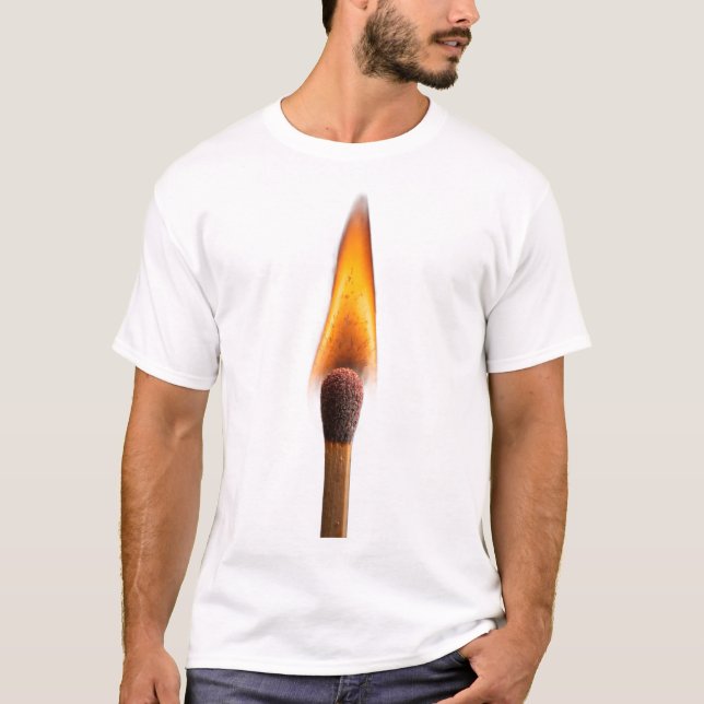 Burning Matchstick Flame Art – Fire Spark Dark Aes T-Shirt (Front)