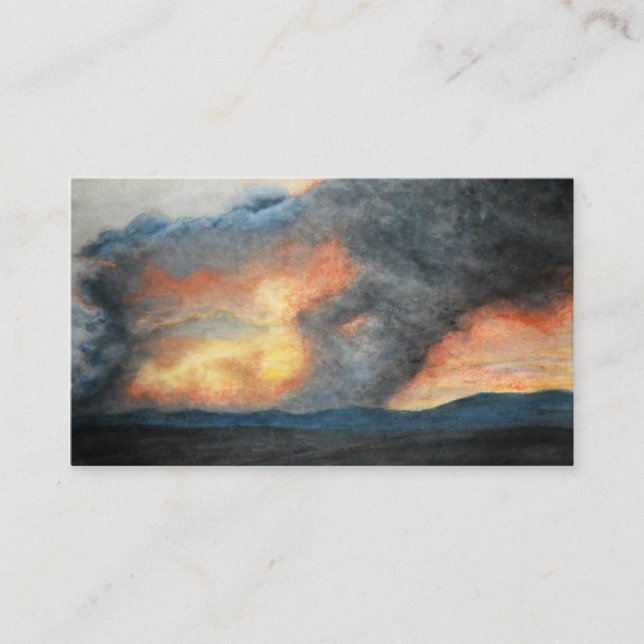 burning mountains (watercolor) business card (Front)