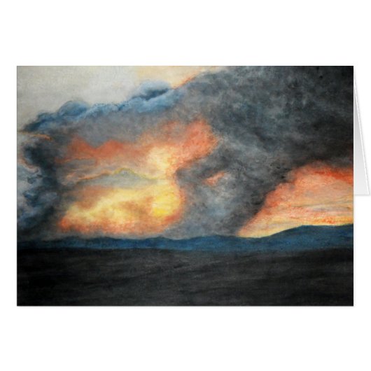 burning mountains (watercolor) cards (Front Horizontal)