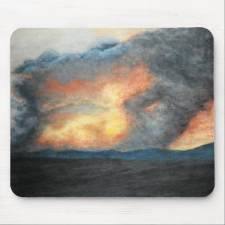 burning mountains (watercolor) mouse pad