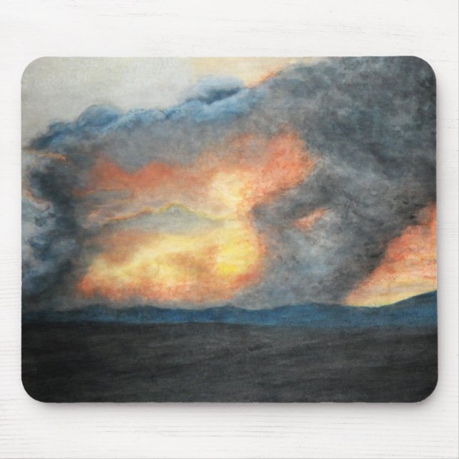 burning mountains (watercolor) mouse pad (Front)