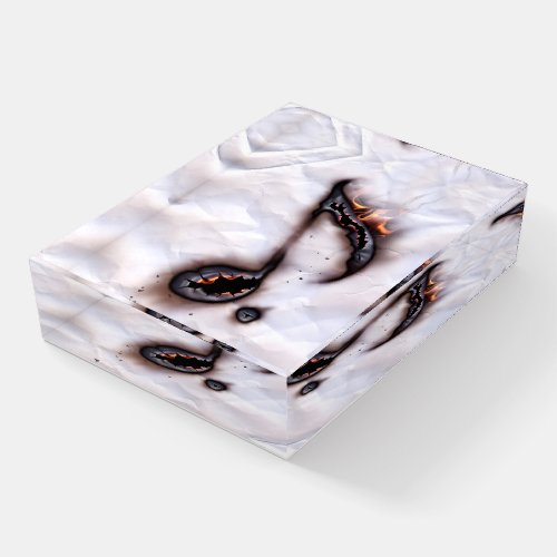 Burning Music Note Paperweight