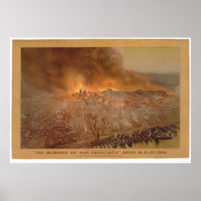 Burning of San Francisco April 18-20, 1906 (1596A) Poster (Front)