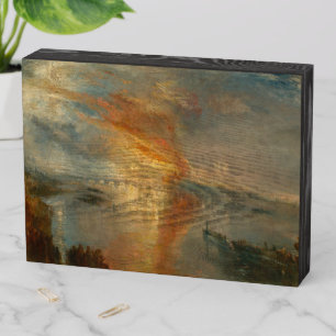 Burning of the Houses of Parliament-J.M.W. Turner Wooden Box Sign