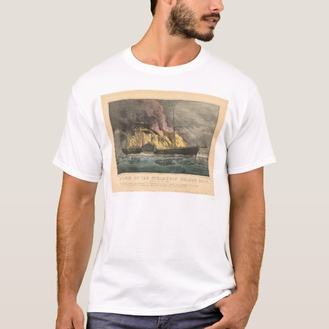 Burning of the Steamship Golden Gate (0144A) T-Shirt (Front)