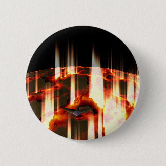 burning planet pinback button