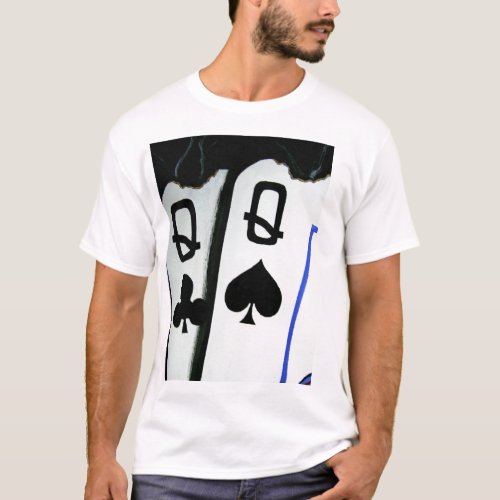 Burning Pocket Queens Hot Ladies Poker Art T_Shirt