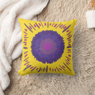 Burning Purple Sun Throw Pillow