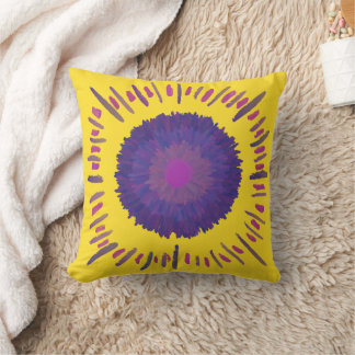 Burning Purple Sun Throw Pillow